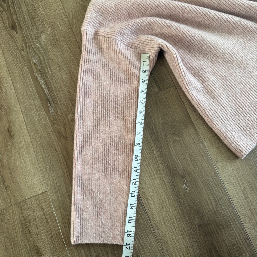 Abercrombie & Fitch Womens Mock Neck Ribbed Knit Sweater Pink Marl Wool Blend M - Picture 7 of 7
